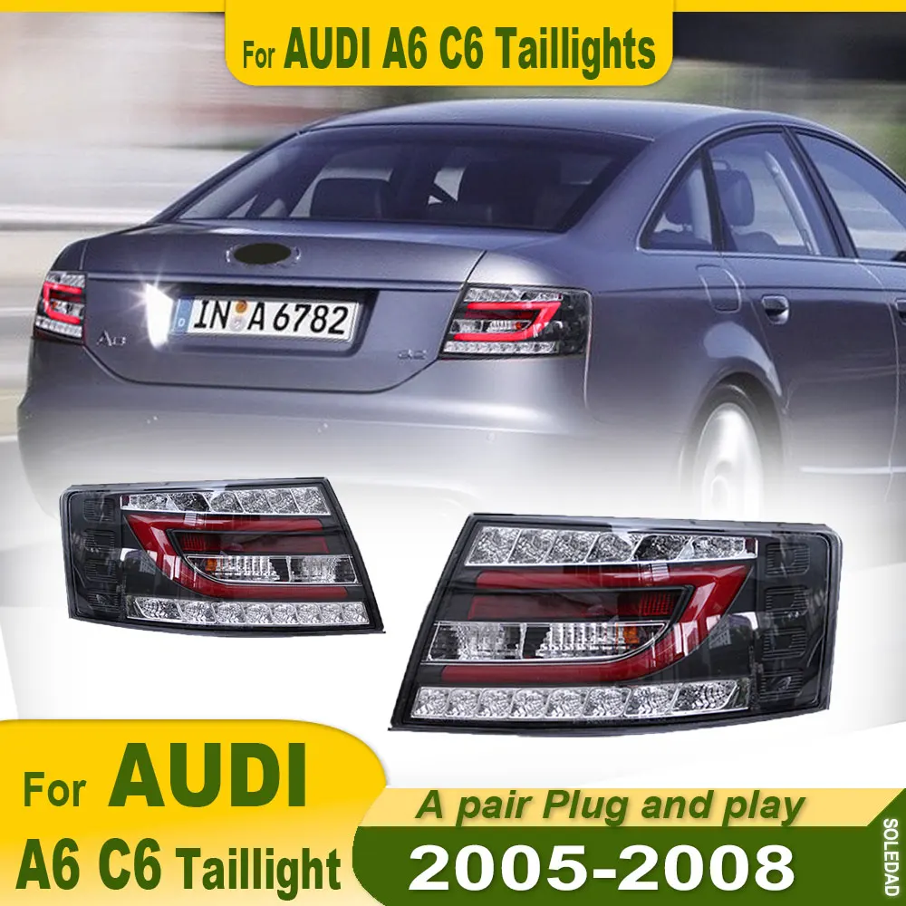 A pair Tail Lamp for Audi A6L C6 LED Tail Light 2005 2006 2007 2008 A6L Rear Fog Brake Turn Signal Automotive Accessories