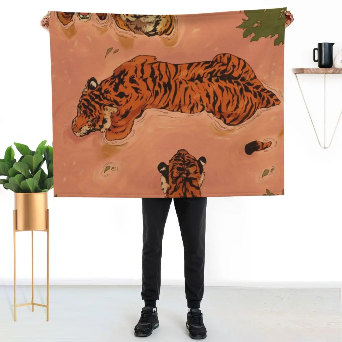 

Tiger Beach Throw Blanket Cozy Sofa Blanket for TV Watching Napping
