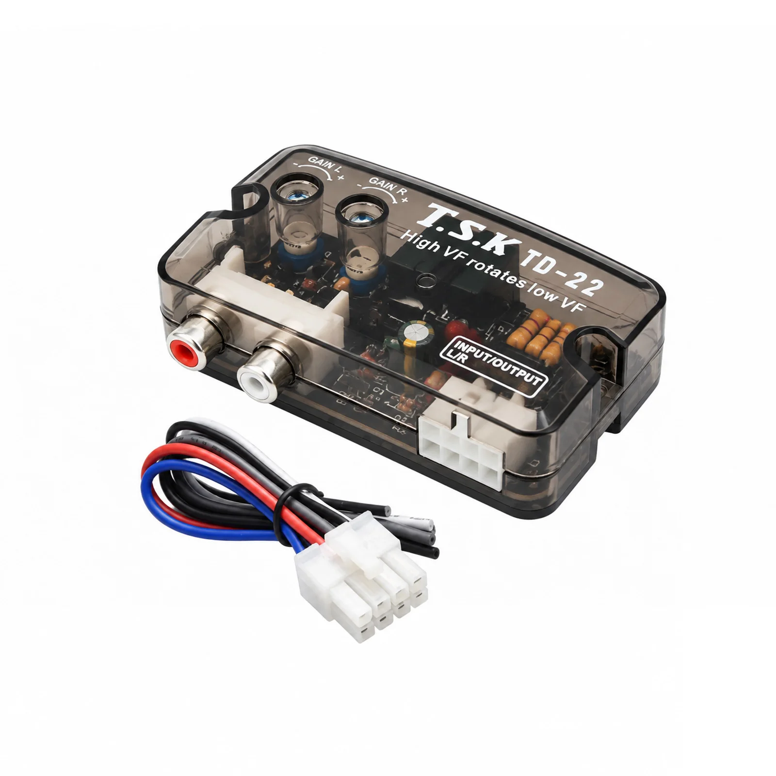 Car Audio Speaker Level Converter High to Low RCA Line Output Adapter for 2/4 Channel Amplifier 80W 12V Subwoofer