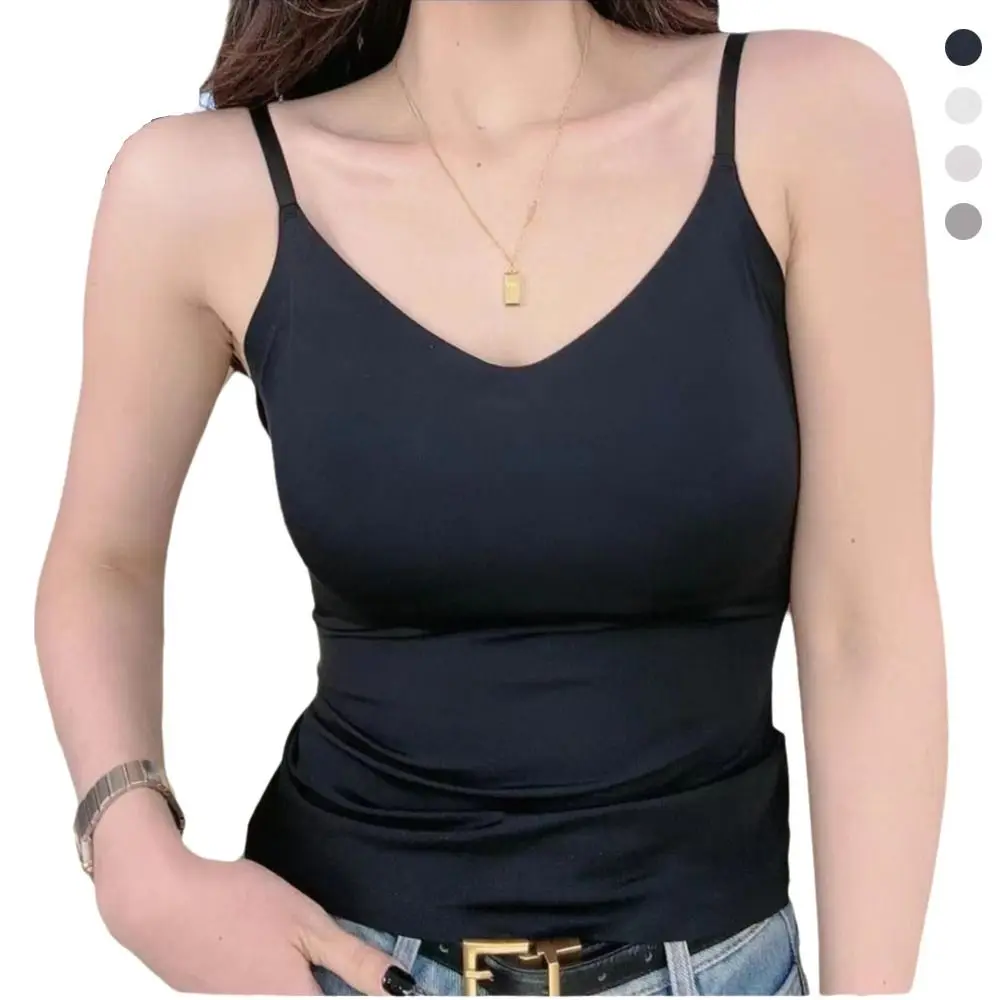 Fashion V-Neck Camisole Vest Slim Fit Sexy Design Summer Top Strappy Inner Layer Top Summer 3
