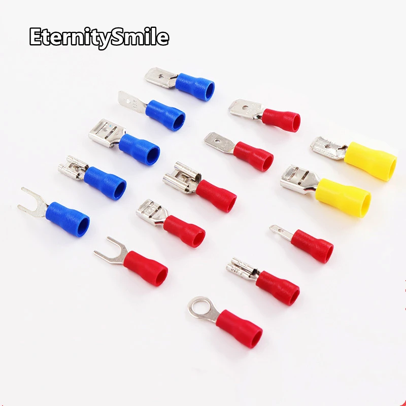 280pcs/set Cable Lugs Assortment Kit Wire Flat Female and Male Insulated Electric Wire Cable Connectors Crimp Terminals Set Kit