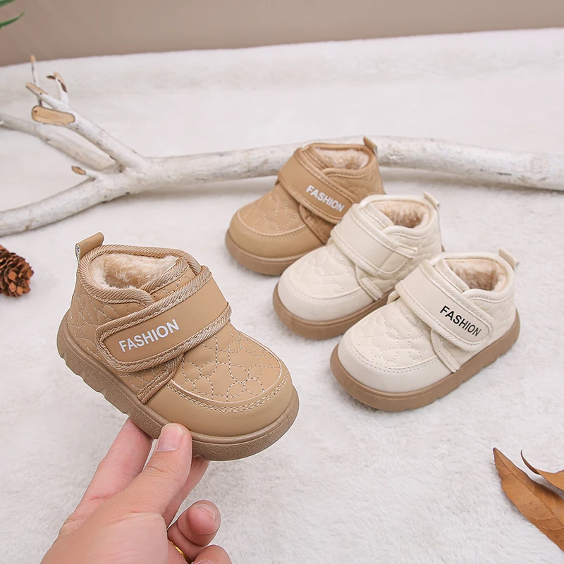 

2025 Winter Plush Boots For Children Soft Warm Velvet Snow Boots For Kids Anti-slippery Thickened Boy's Girl's Winter Boots