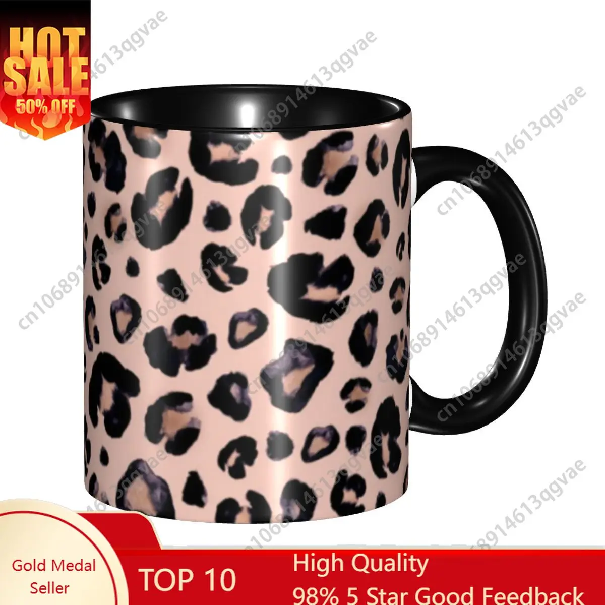 

Leopard Fur Skin Texture Hot Pink Coffee Mug DIY Personalized Ceramic Mug Creative Present