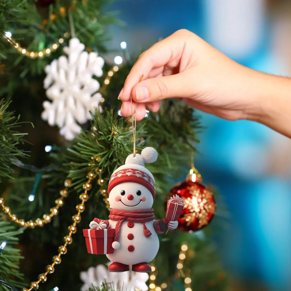 1-10 قطعة قلادة شجرة عيد الميلاد الاكريليك شجرة عيد الميلاد الديكور مع الحبل لطيف حلي معلقة ديكور لمدفأة النافذة