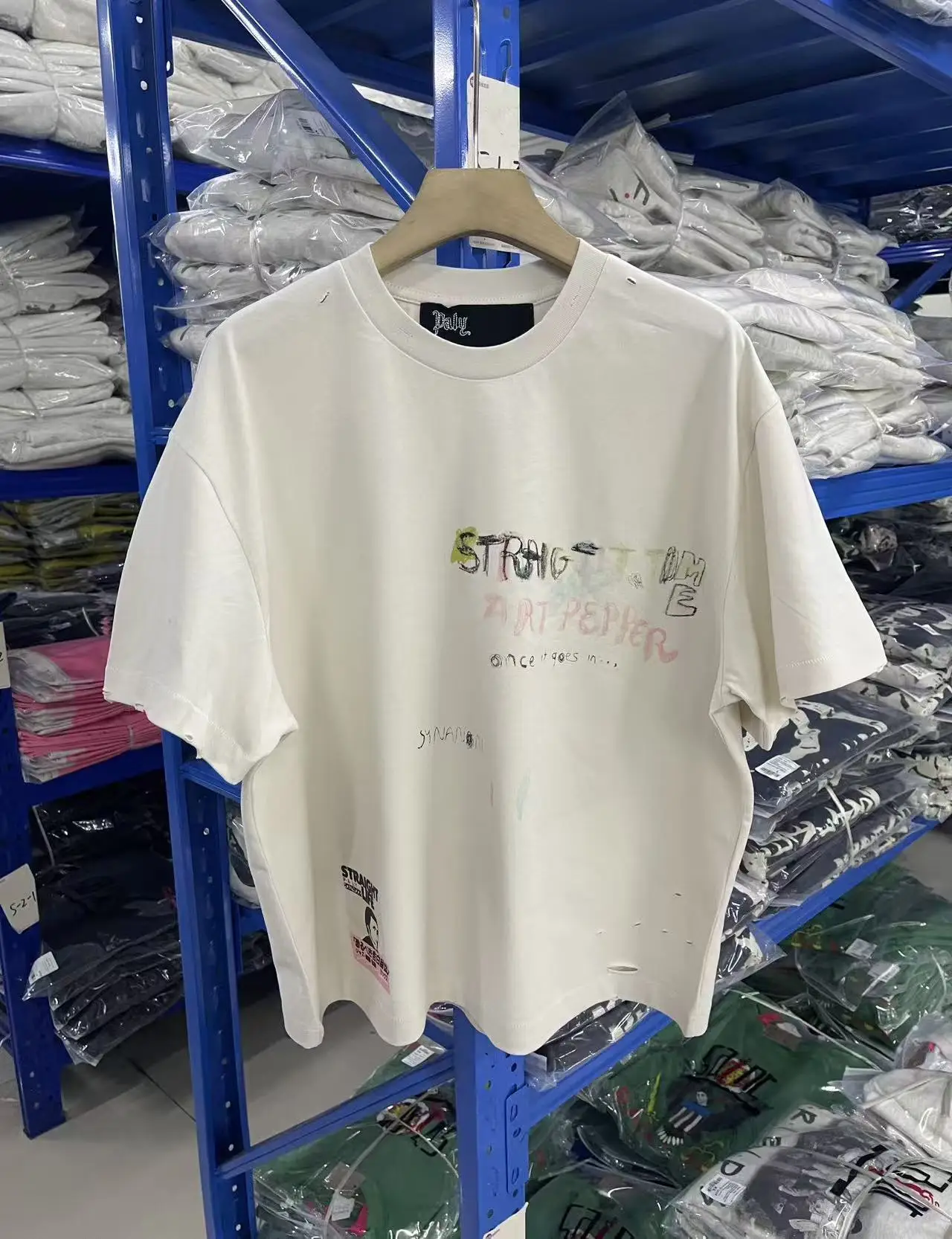 

Хорошее качество 25ss PALY футболки для мужчин и женщин американский ретро белый плохой вкус стиль классический момент летний стиль футболка в стиле граффити