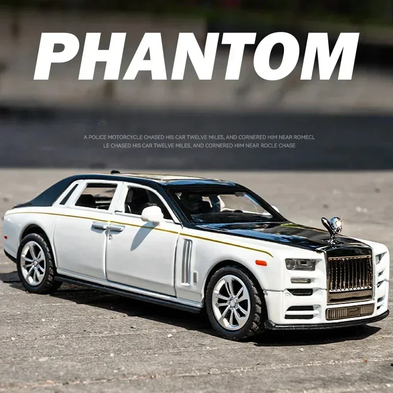 1:36 Rolls Royce Phantom High Simulation Diecast Metal Alloy Model Car Sound Light Pull Back Collection Kids Toy Gifts