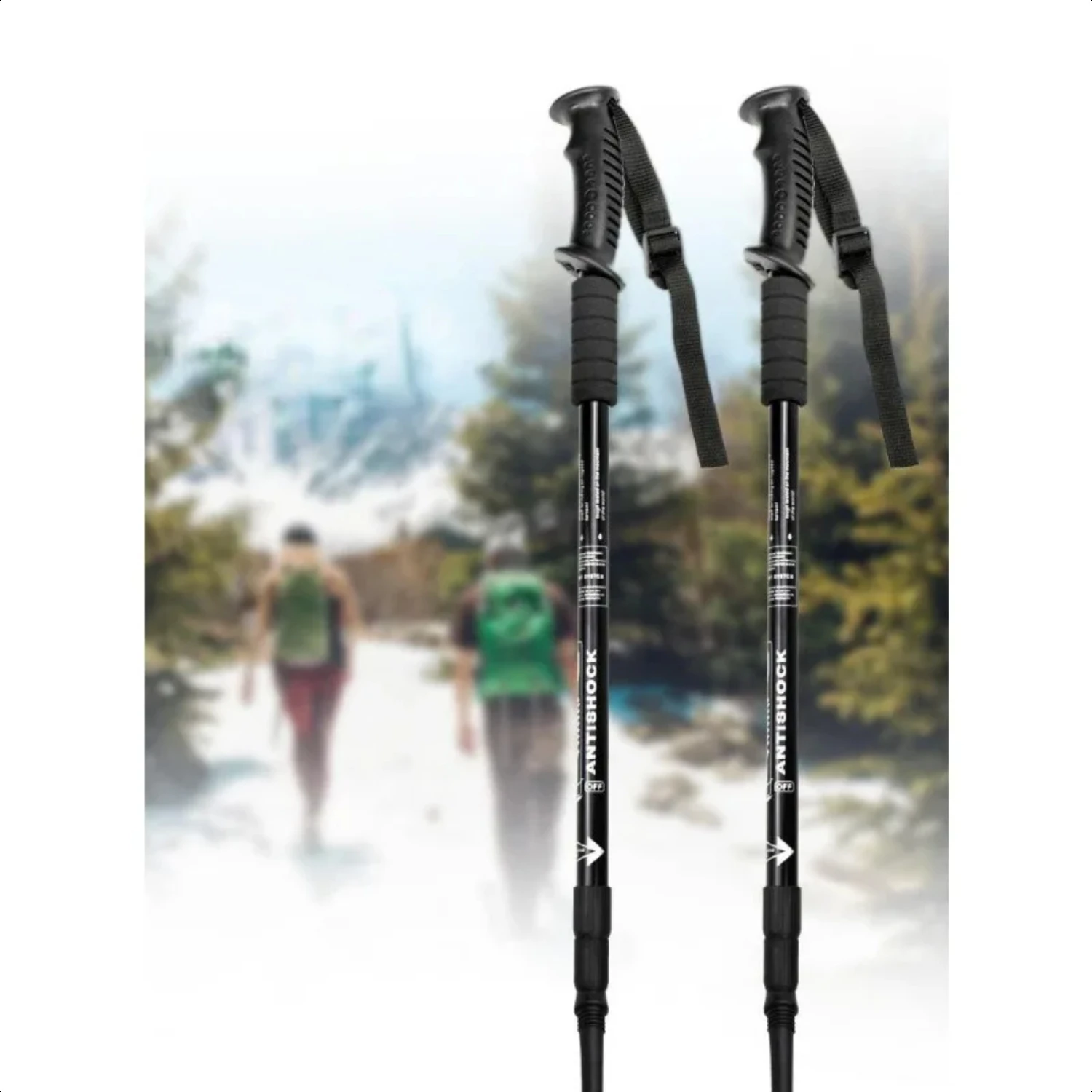 Bastoncini da trekking nordici ultraleggeri e regolabili per adulti – Bastoni da passeggio antiscivolo con design telescopico, realizzati in alluminio 6061