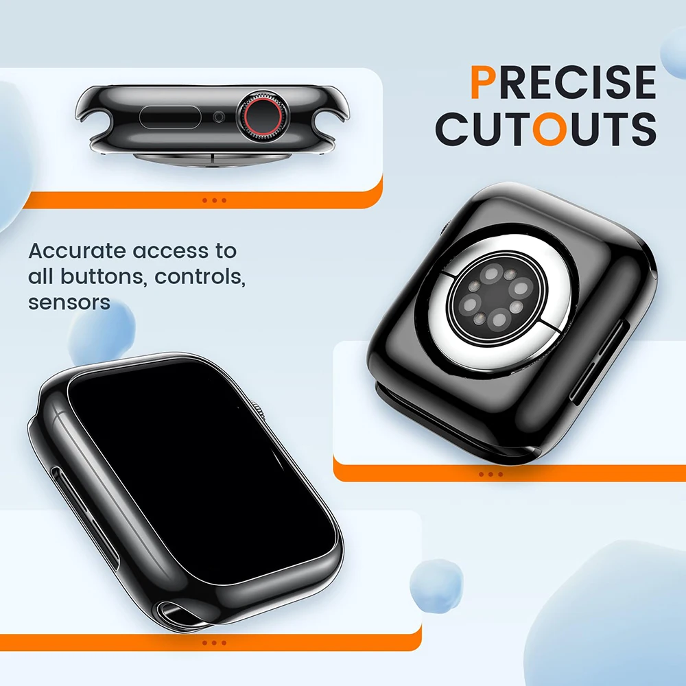 Capa para apple watch série 9 8 7 6 5 4 3 se capa tpu macia sem protetor de tela acessórios iwatch 40mm 41mm 44mm 45mm 42mm 38mm