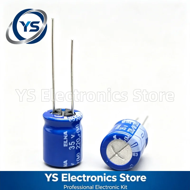 10/50/100/200pcs 35V220UF ELNA RE3 Series 10X12.5mm HiFi Audio Capacitor RE3-35V221MH3# 35V220UF 220UF 35V Original and NEW