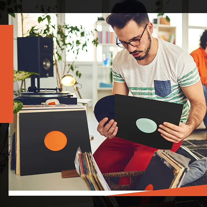 New 10pcs Vinyl Records Sleeves LP Record Cover Resealable Outer Sleeves Composite Kraft Paper Bag Vinyl Record Storage Bags