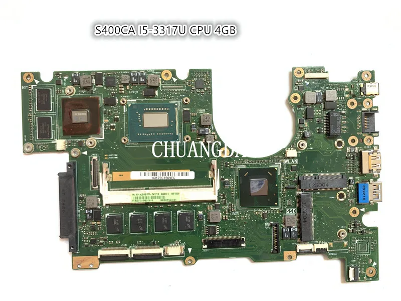 Used For ASUS S500CA S400CA S400C S500C Laptop Motherboard Tested 100% Work Original Mainboard I5-3317U CPU 4GB