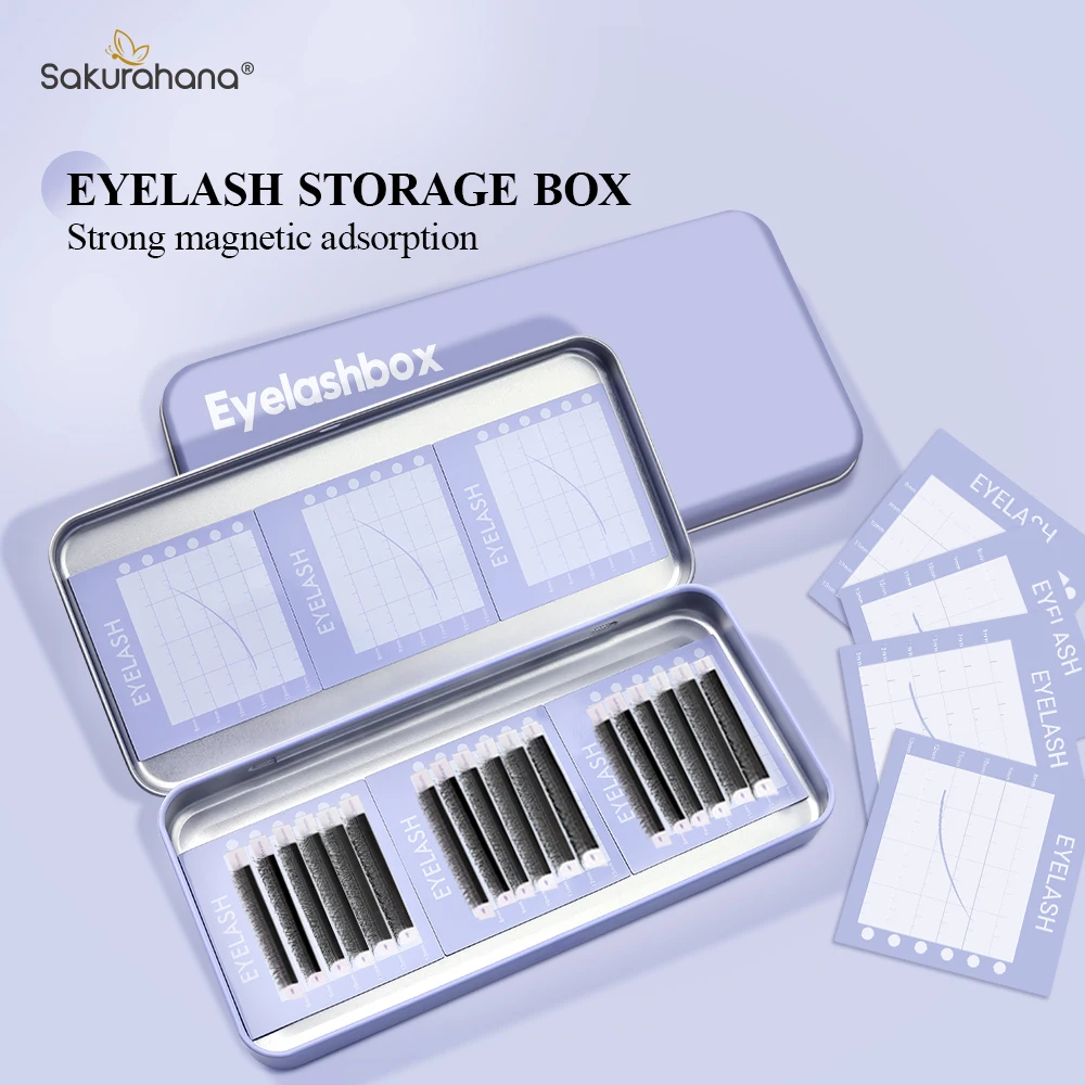SAKURAHANA Eyelash Grafting Table Display Box Pallet Storage Box For Individual Suspended Magnetic Sheets Eyelash Protection Box