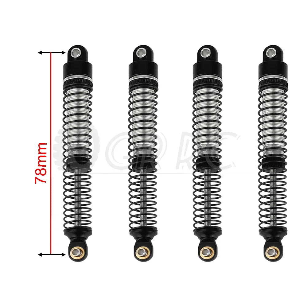 4Pcs 78mm Aluminum Shocks Absorbers Damper for 1/18 RC Crawler TRX4M TRX-4M Bronco Defender Metal Upgrade Parts