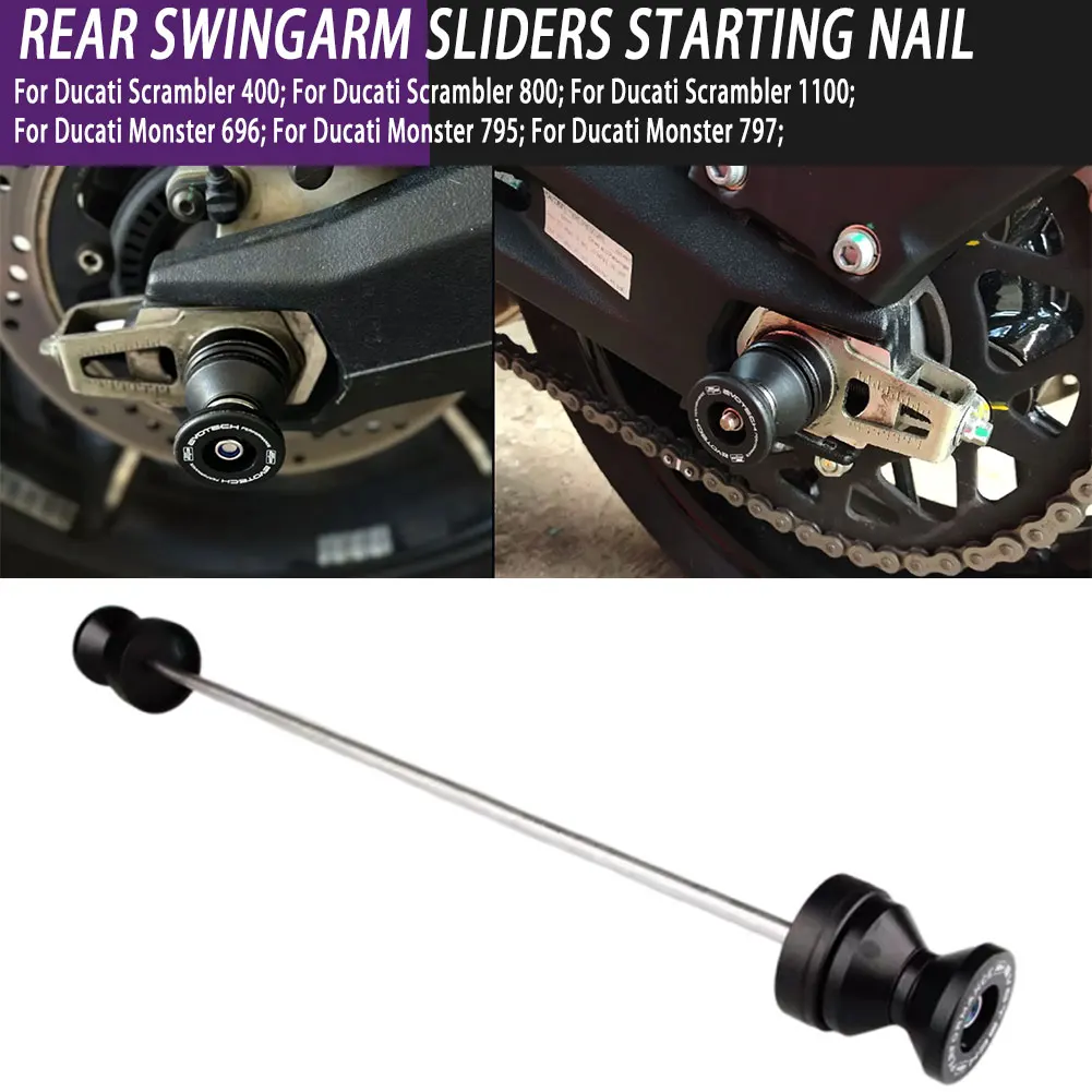 For Ducati Monster 696 795 797 Scrambler 400 800 1100 Motorcycle Accessories Rear Swingarm Sliders Spools Paddock Bobbins