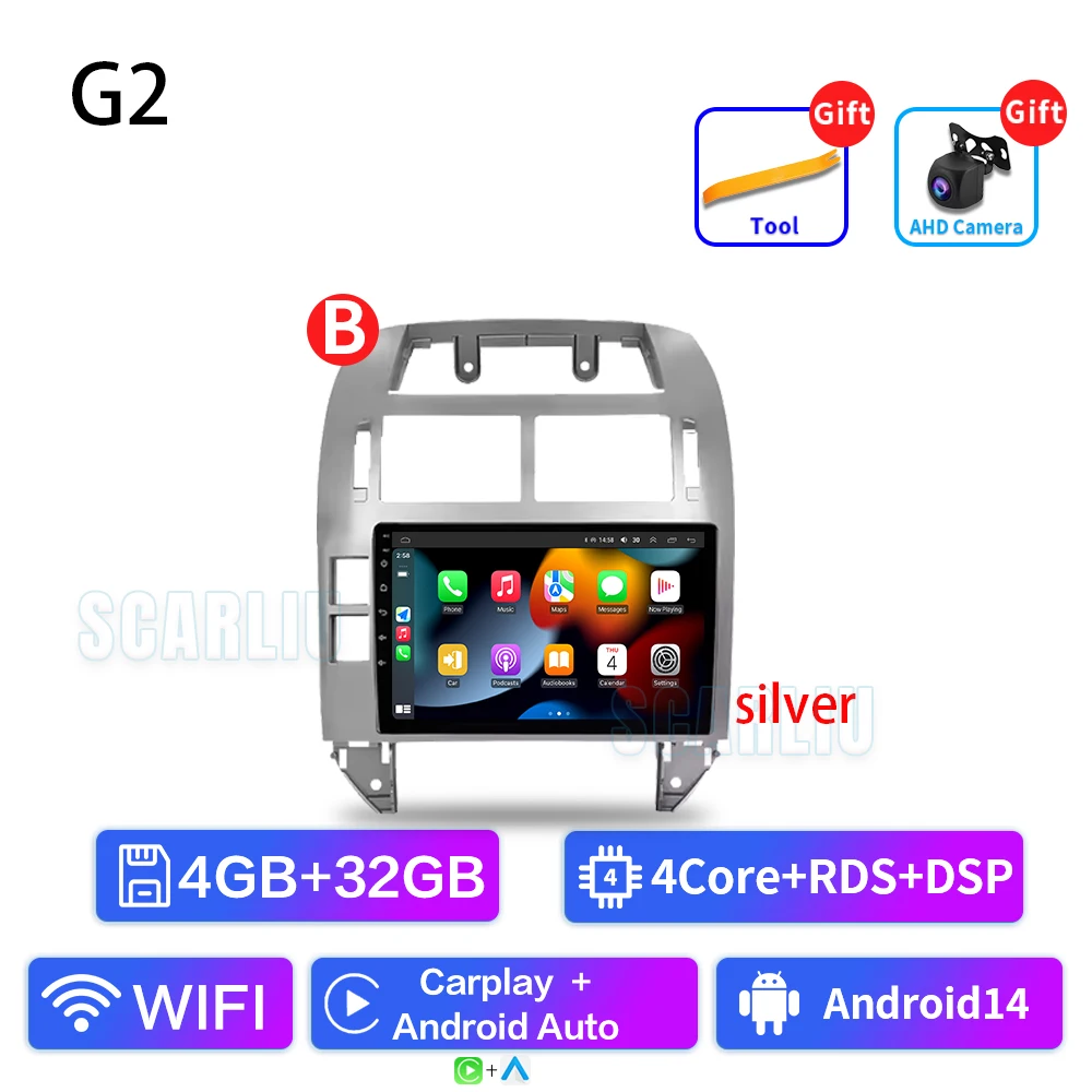 SISCL Voor Volkswagen Polo Mk4 2001-2011 Android Autoradio Multimedia Speler Carplay Auto Stereo GPS Navi 2din DSP Head Unit