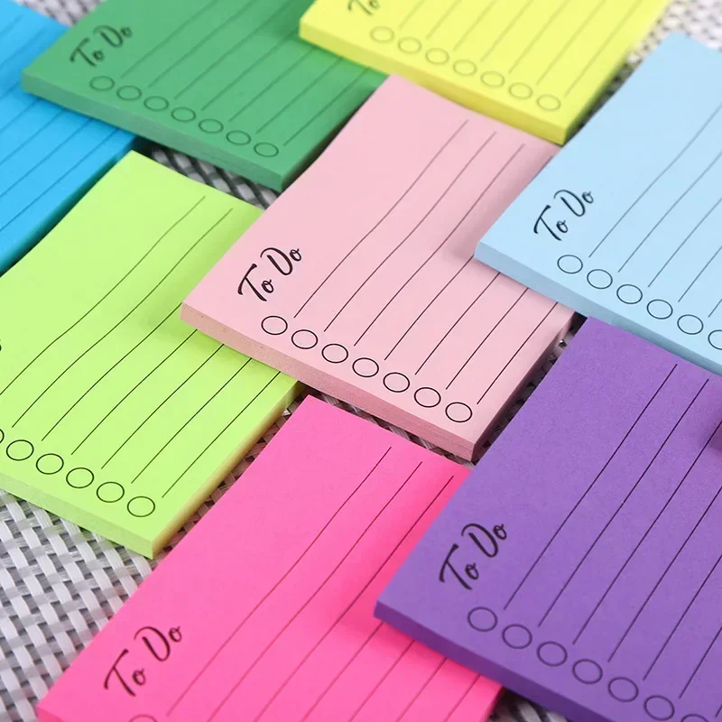 Fluorescent Color To Do List 50sheets Tearable Memo Pads Kawaii Sticky Notes Korean Stationery Writing Pads Office Supplies