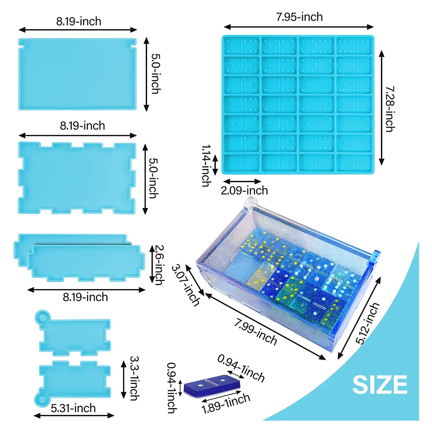 Domino formy silikonowe żywicy epoksydowej Domino Box odlewania formy rzemieślnicze dla DIY spersonalizowane Tabletop pokładzie gra podróżna