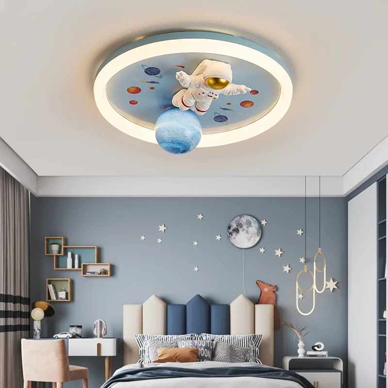 

Creative Children's Room Bedroom Ceiling Light Cartoon Eye Protection Astronaut Ceiling Lamp Boys and Girls Room Light Fixture