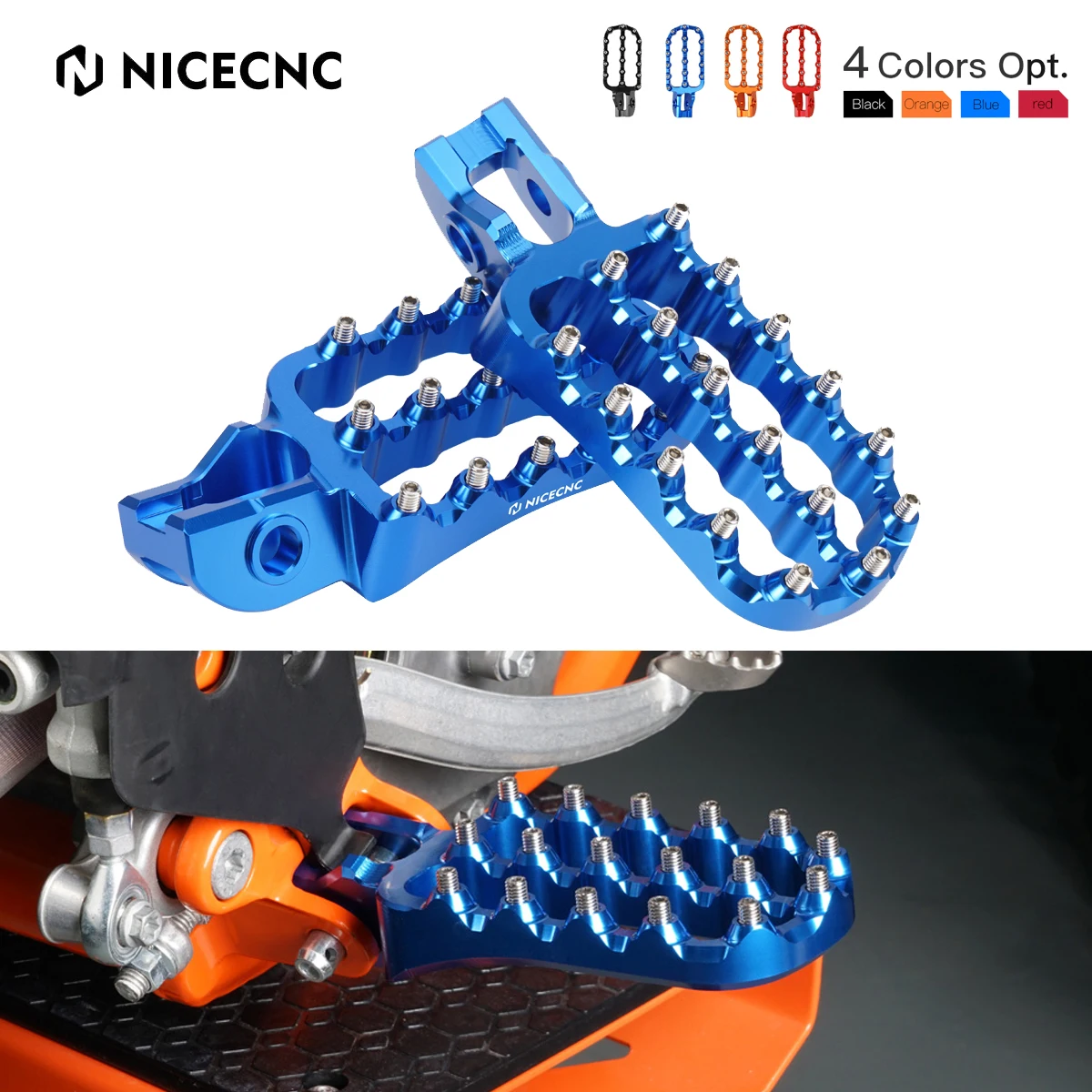For Husqvarna TE 300 FE 250 FE 350 FE 450 501 2017-2023 TX 300 FC 250 450 2017-2022 Wide Foot Pegs Footrest For KTM EXC 300