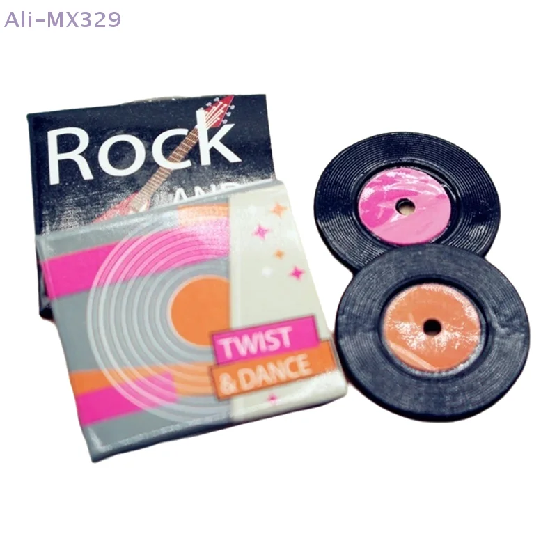 {MX329} 1 ensemble maison de poupée Mini disque CD lecteur de disque vinyle plateau tournant Vintage scène Miniature modèle jouets maison de poupée accessoires