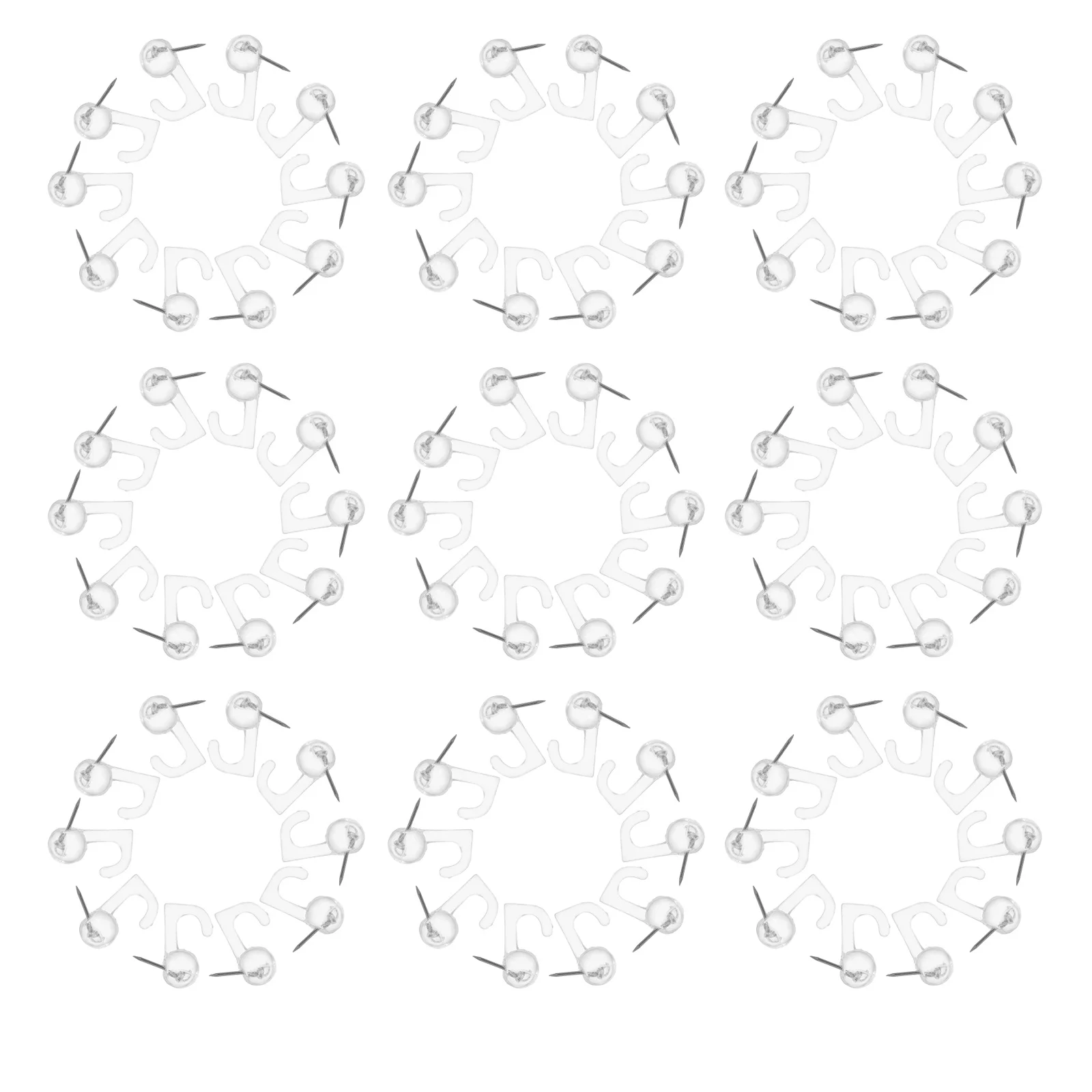 100 Pcs Thumb Tacks for Hanging Pictures Clear Decorative Wall Hanger Thumbtacks Bulletin Board Hooks