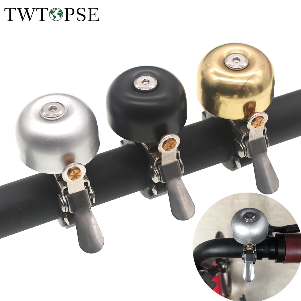 TWTOPSE Classic Metallic Bike Bell For Brompton Folding Bike Bicycle Horn 3SIXTY PIKES Dahon Birdy Crius FNHON MINI Ring Parts