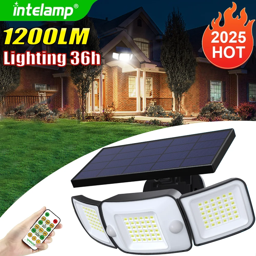 

2025 New Super Bright 108LED Solar Lamp Outdoor Garden Solar Led Light Waterproof Sunlight Powered Spotlight with Motion Sensor