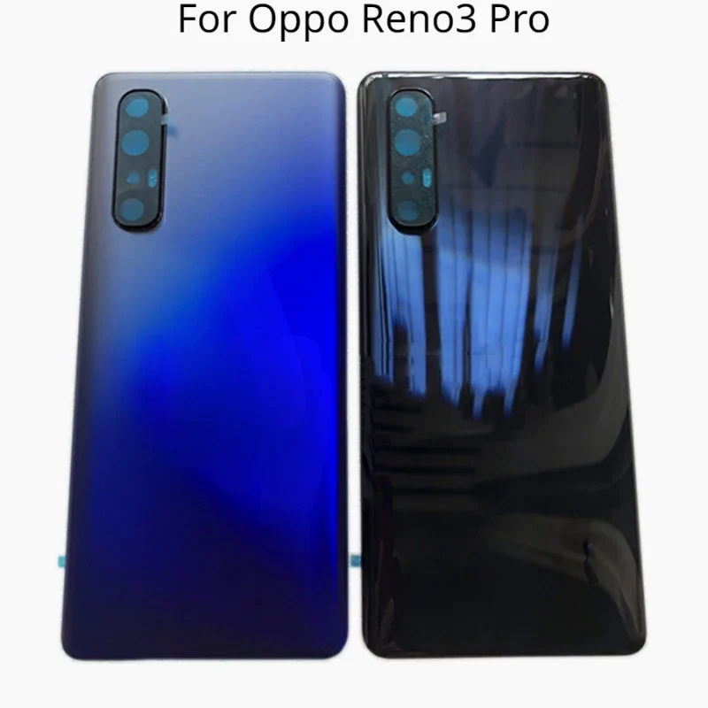 

Высококачественная задняя крышка для Oppo Reno3 Pro Reno 3 Pro, задняя крышка, стеклянная батарея, внешний аккумулятор с клеем и держателем для камеры