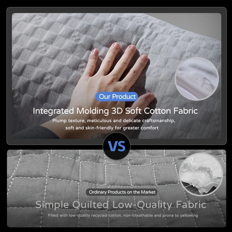 【1-Piece Set】7A Antibacterial Pillow Core Isolation Layer Cotton Pillowcase, Envelope-Style Packaging That Won'T Shift, Pillow Protector Inner Liner, Fully Wrapped Pillow Cover to Prevent Dirt and Dust