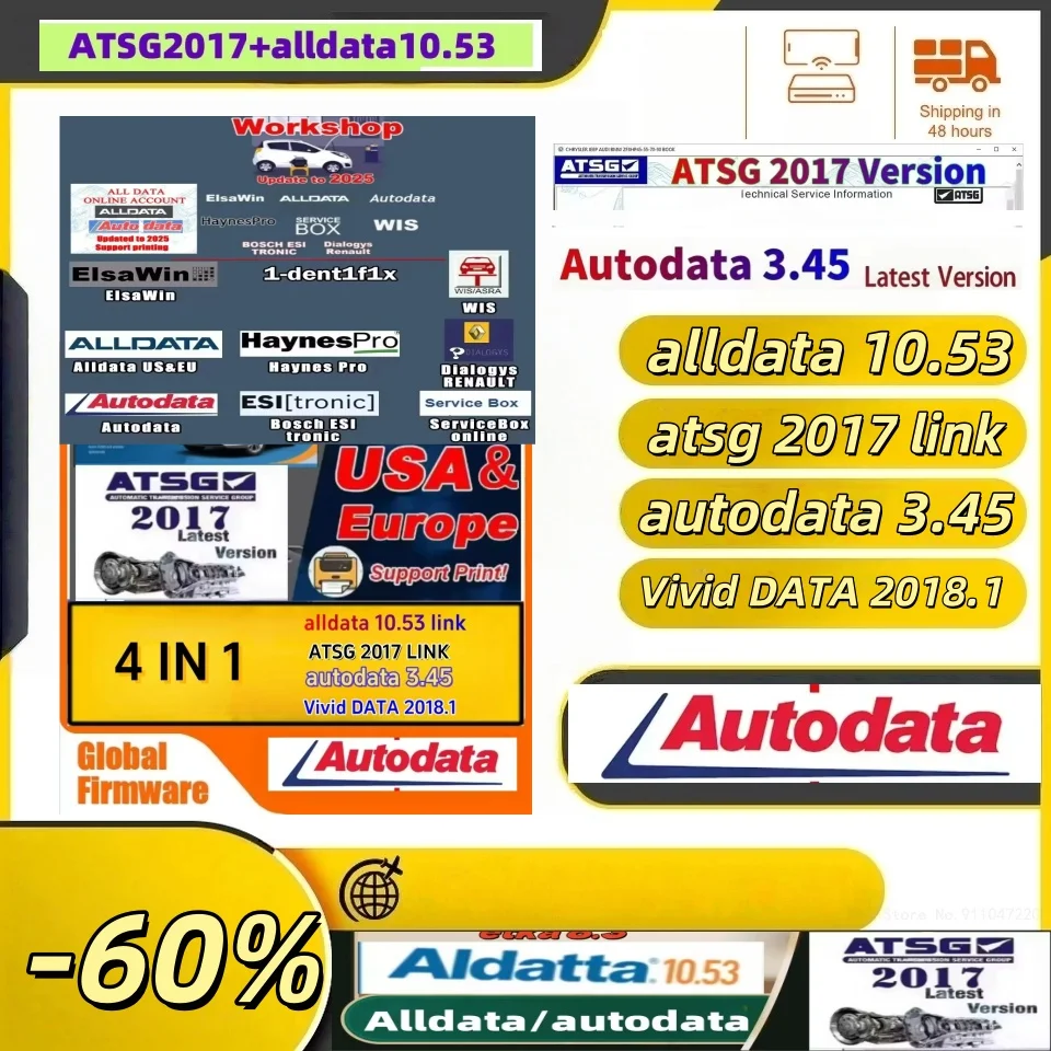 

2025 HOT Sale!Alldata Repair Software 10.53 All Data Automotive Tech Latest Offline Software Autodata 3.45 atsg 2017 Send Link