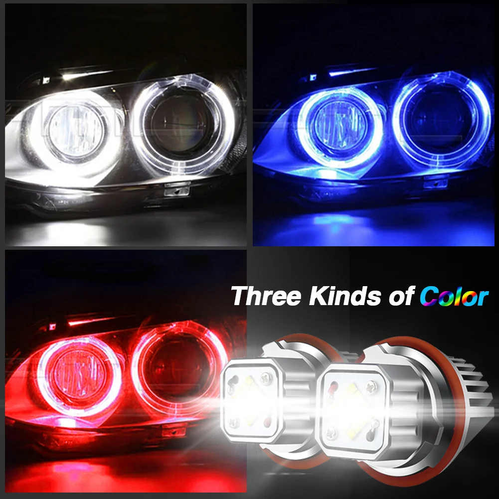 

2PCS 80W LED Angel Eyes Non Xenon Bulbs Canbus For BMW E87 E60 E63 E64 04-07 E39 01-03 E60 M5 E61 E83 X3 06-07 E65 E66 02-08