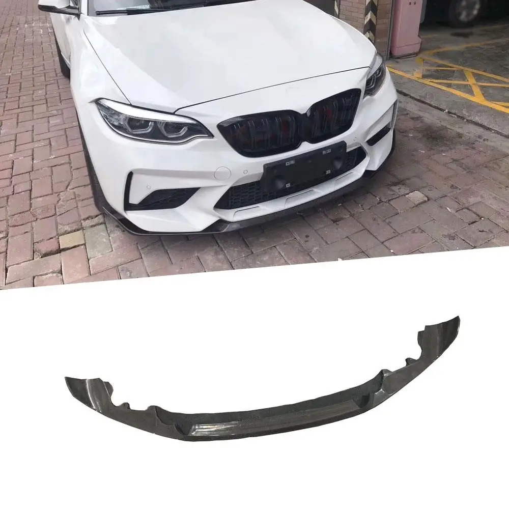 ألياف الكربون الجافة الجبهة الشفاه الذقن المفسد المئزر لسيارات BMW F87 M2C M2 المنافسة 2018 - 2019 MP نمط واقي حماية سيارة التصميم