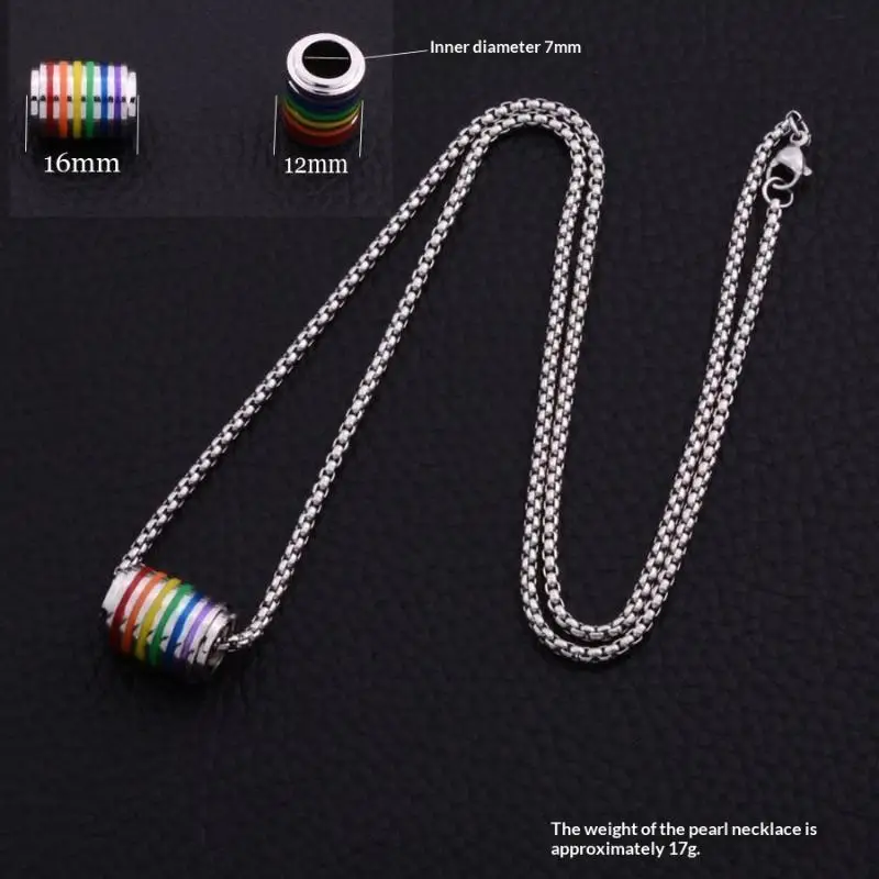 Rainbow Love Gay Lesbian Double Layer Pendant Necklace Fashion Pride Jewelry for Pride Month Parade Couple Gift