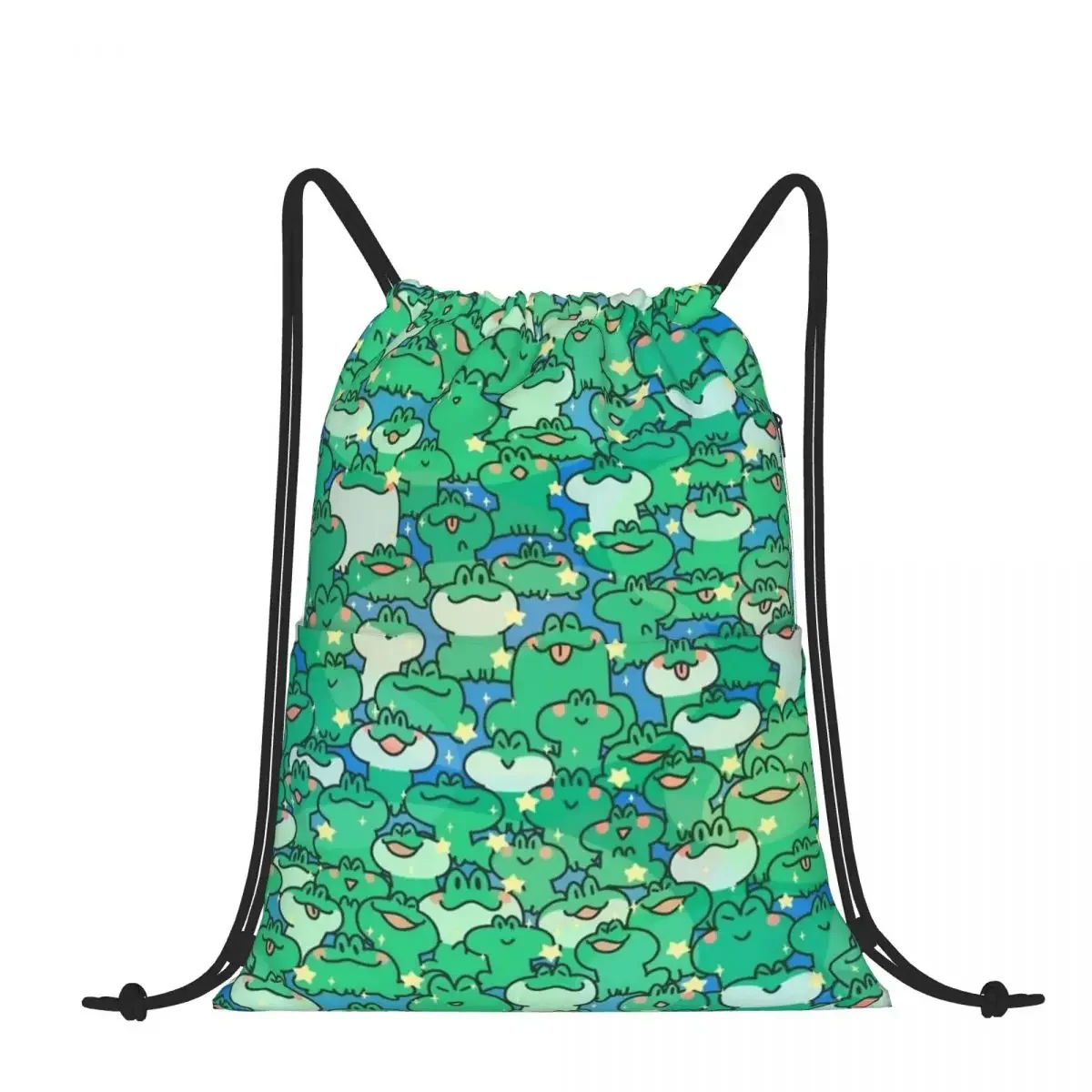 

Drawstring Backpack Frog Party Shoulder Bag Zipper Pocket Sports & Travel Hikes Portables Bag