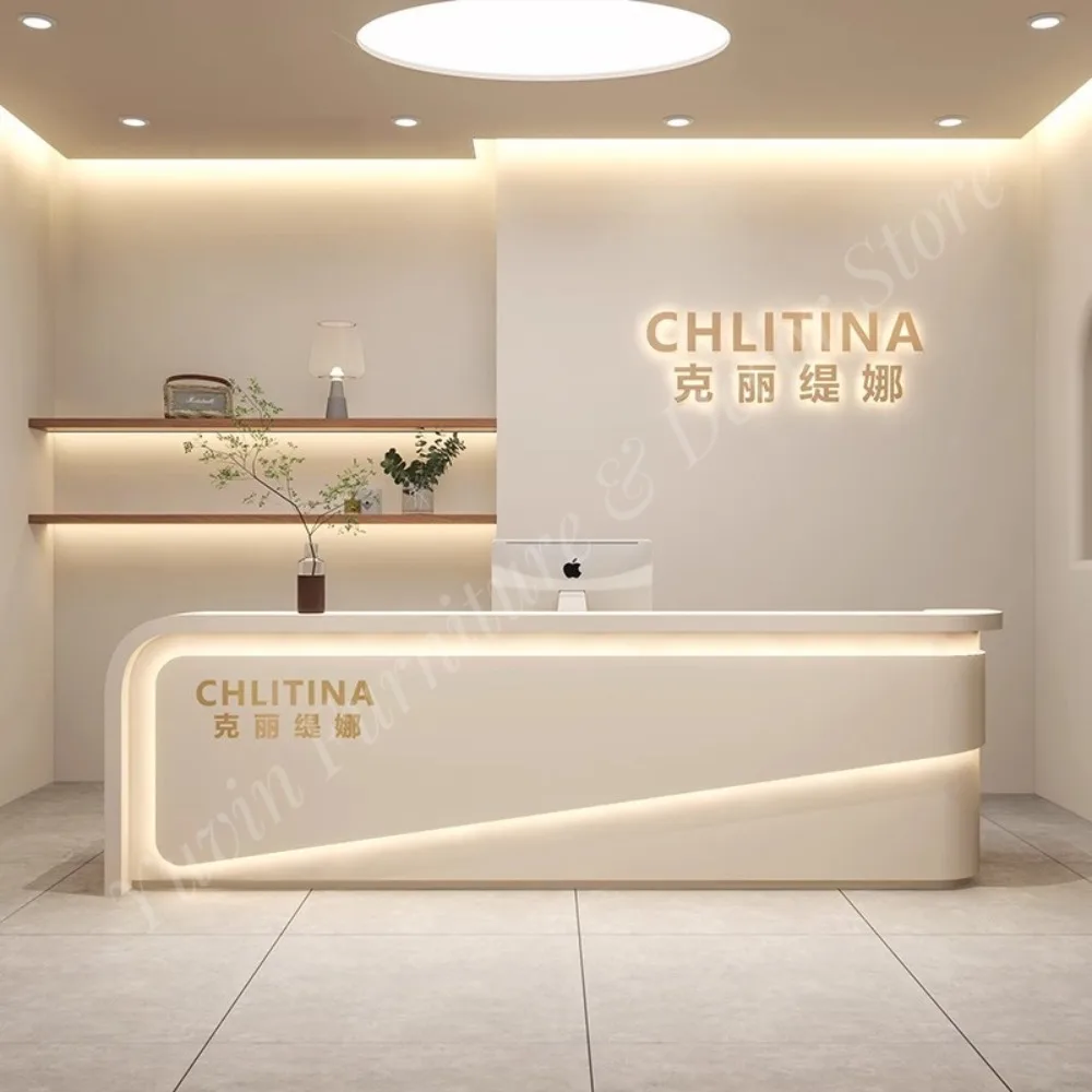 Modern Office Reception Desk and Chairs with Extendable Design Customizable Colors & Sizes
