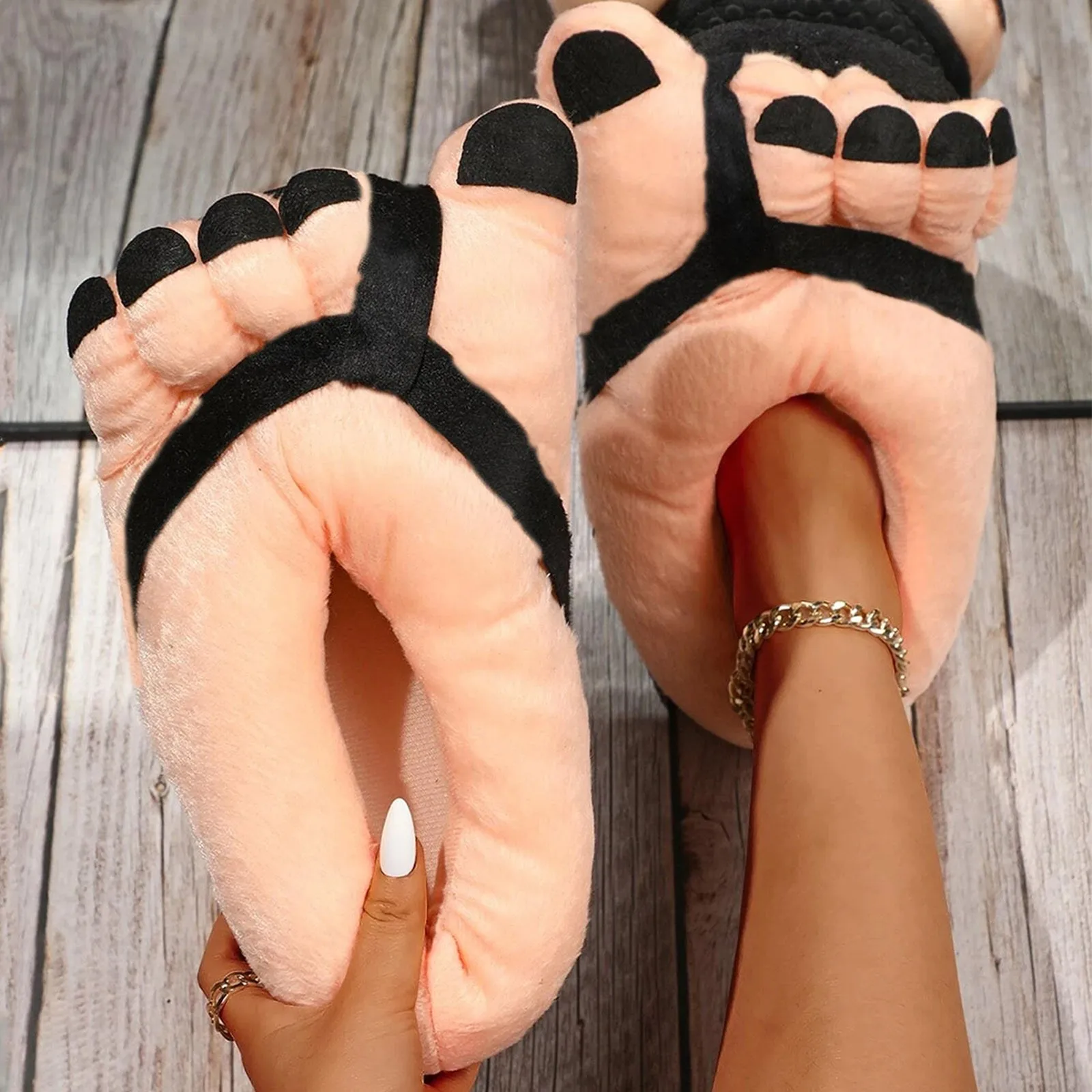 Women\'s Creative Dinosaur Paw Cotton Slippers Cartoon Couple Package Heel Warm Shoes Men and Women Home Plush Slippers Sub