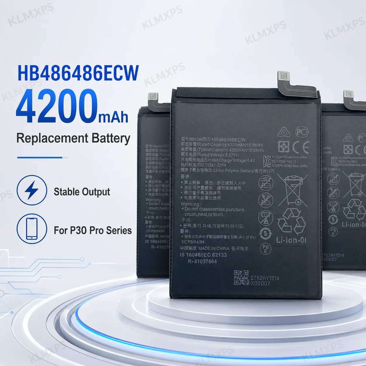 HB486486ECW 4200mAh High Capacity Fast Charge Lithium Replacement Battery Fit P30 Pro VOG-L29 Mate20 Pro LYA-L29