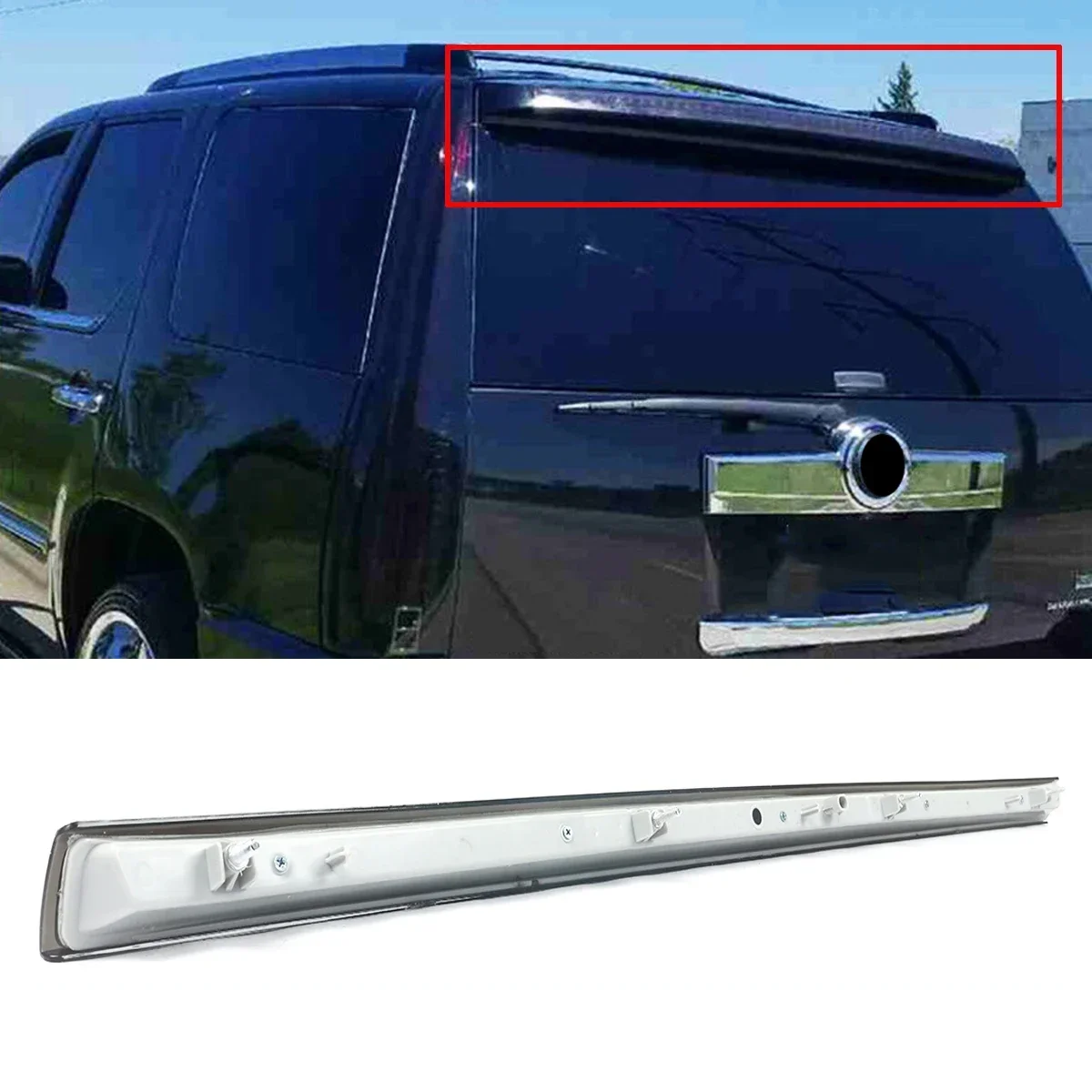 For 2007-2014 Cadillac Escalade Smoked Tinted Top High 3rd Brake Light Stop Lamp