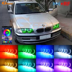 For BMW E46 Coupe Convertible PRE FACELIFT 1999-2003 BT App RF Remote Control Multi-Color Ultra Bright RGB LED Angel Eyes Kit