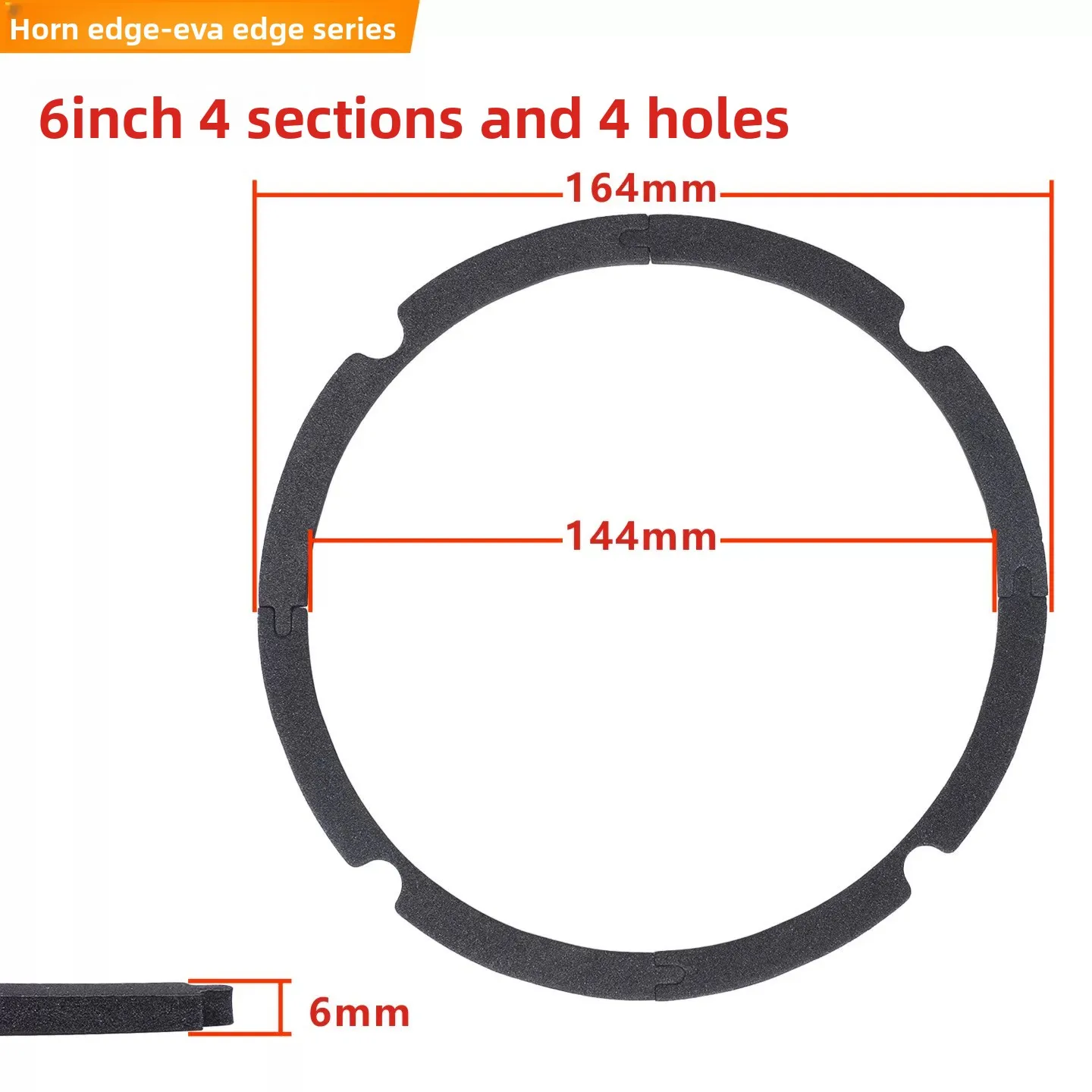 MW Audio 2PCS luidspreker EVA-schuimrubberen afdichtingsring 4"-18", woofer randafdichtingsring voor reparatie