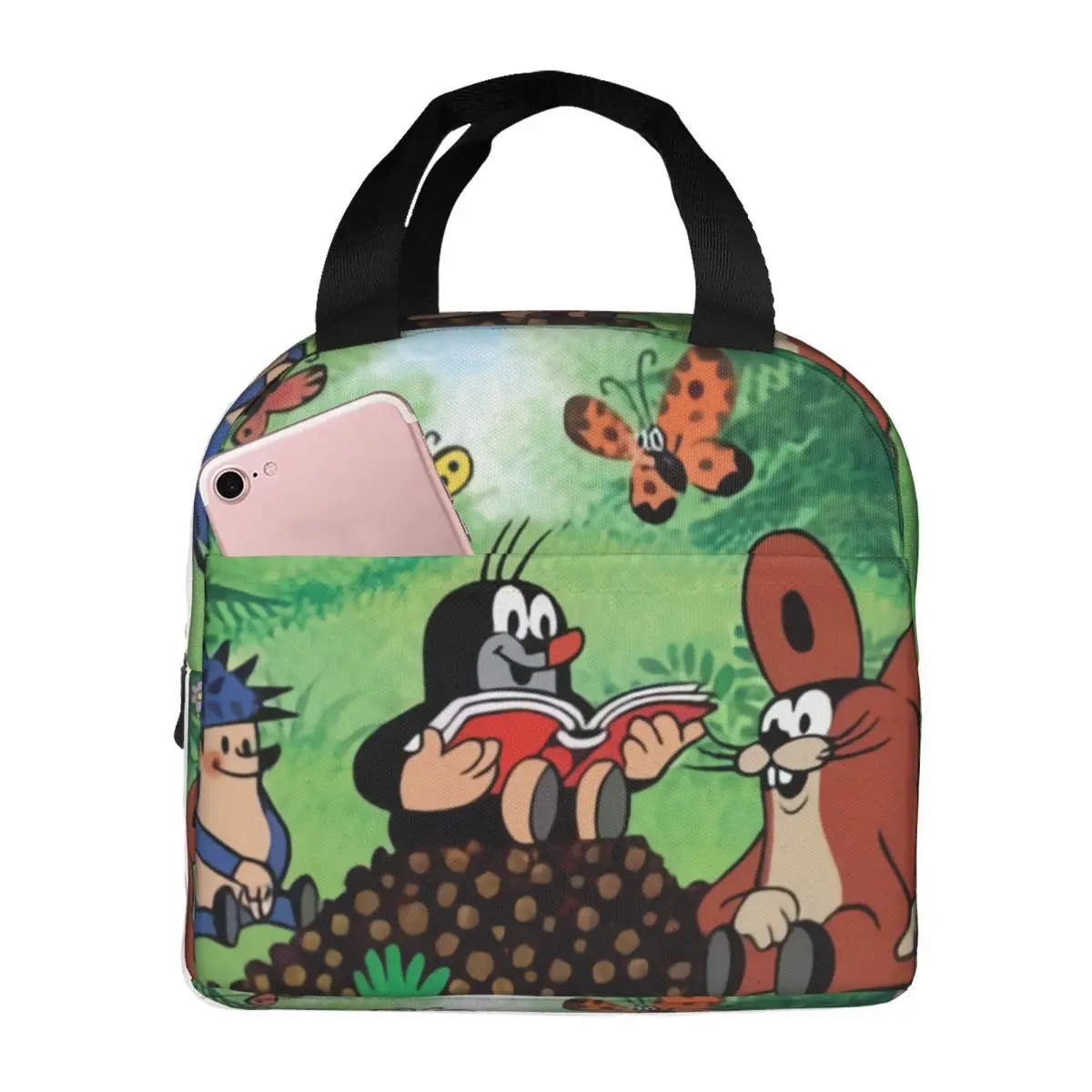 Czech Cartoon Comics Krtek Mole Insulated Lunch Tote Bag for Women Portable Thermal Cooler Food Lunch Box Outdoor Camping Travel