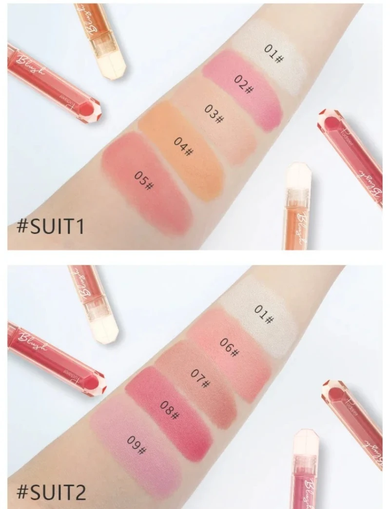 High Quality 5Color/Set Face Pigment Liquid Blush Makeup Brightening Lightweight Natural Rouge Blushe Highlight Blusher Cosmetic