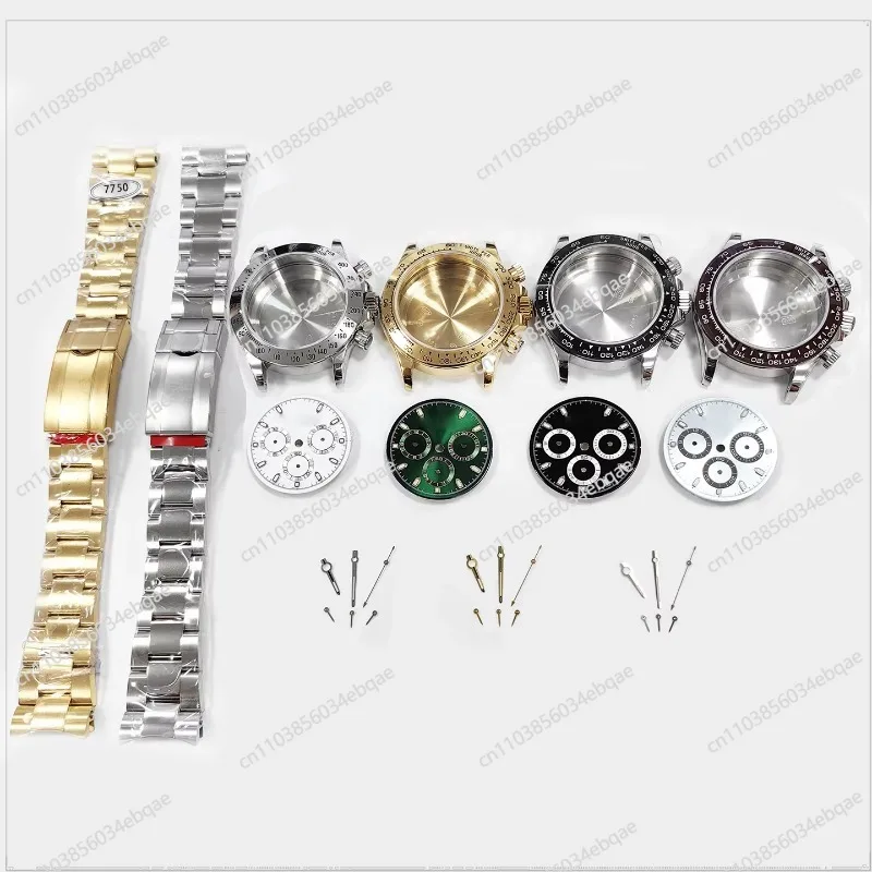 For 40Mm Case Strap Watch Accessory Kit for 7750 Automatic Men's Watch Set, Stainless Steel Sapphire Watch Assembly
