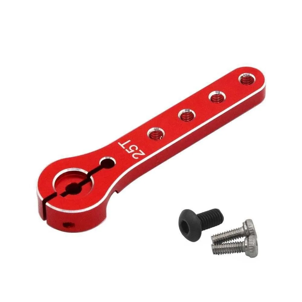 25T Metal Servo Arm Red Black Aluminum Alloy Servo Swing Arm Durable 56mm 25 Teeth Extension Steering Horn for RC Airplane Car - view 2