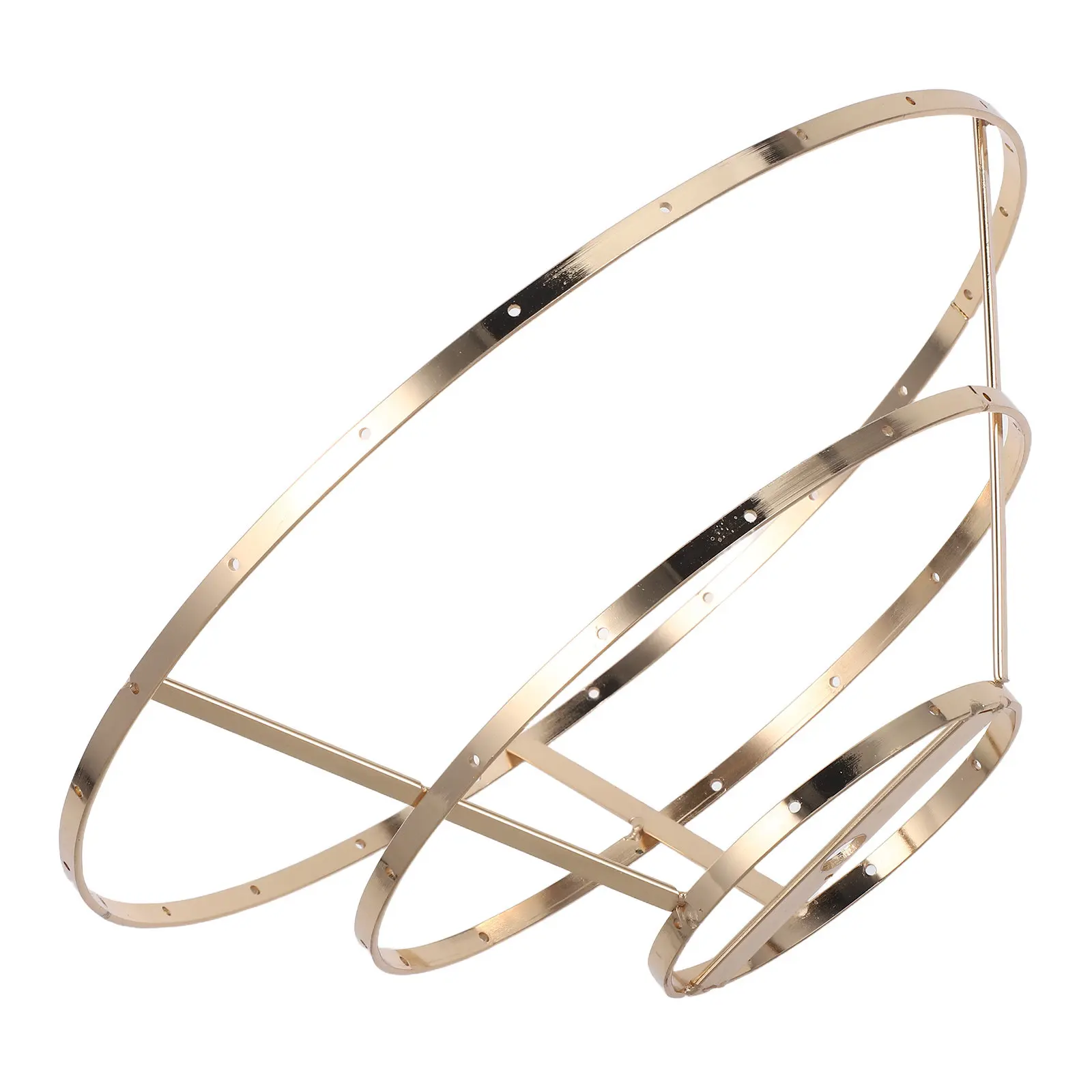 Shell Ceiling Light Frame Metal Drum Lampshade Frame Crystal Pendant Light Holder Brackets for Bedroom Wedding Hallway Hanging