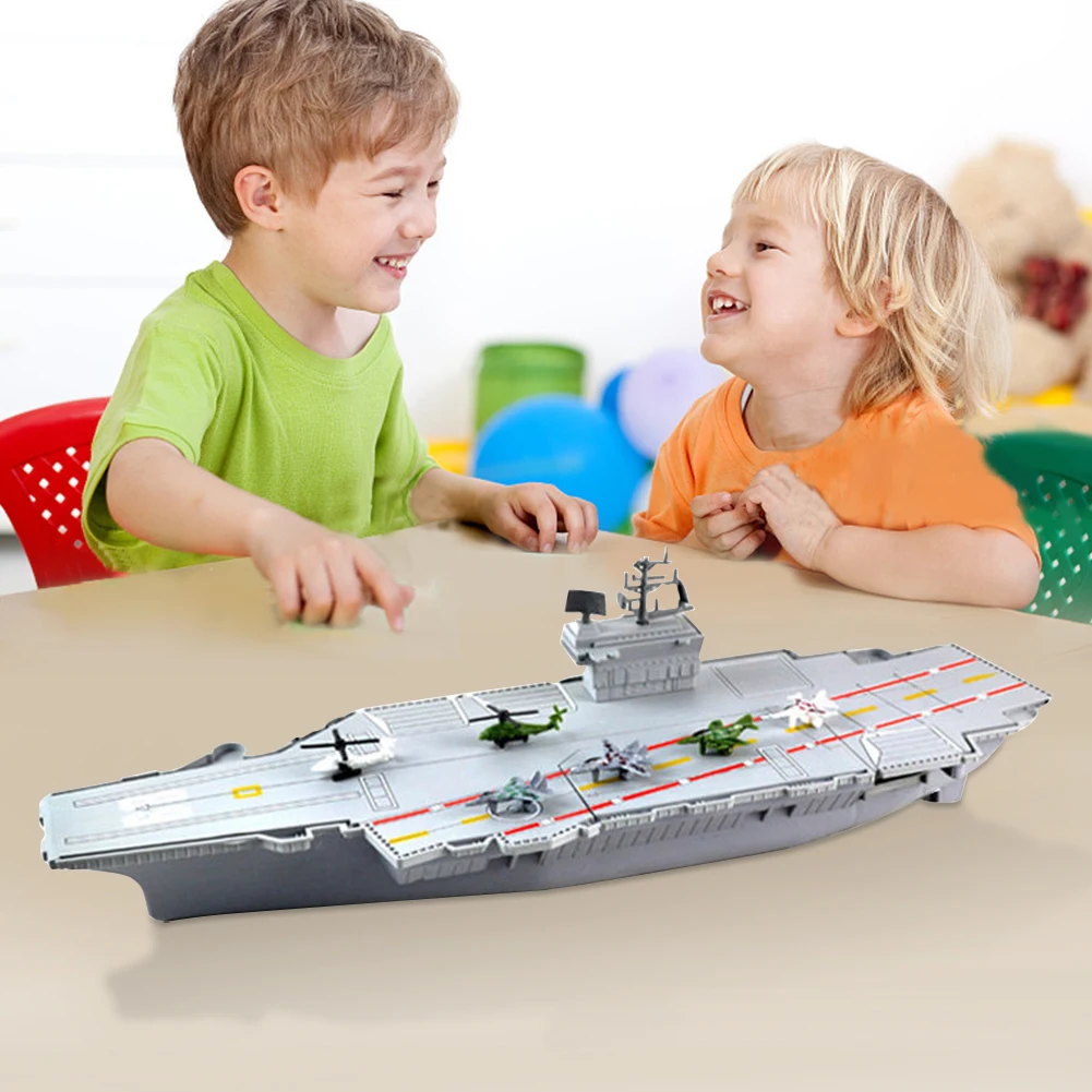 Wear-Resistant Military Ship Toy Aircraft Carrier Model Realistic 3D Model Naval Vessels Model Office Decor for Kids Children