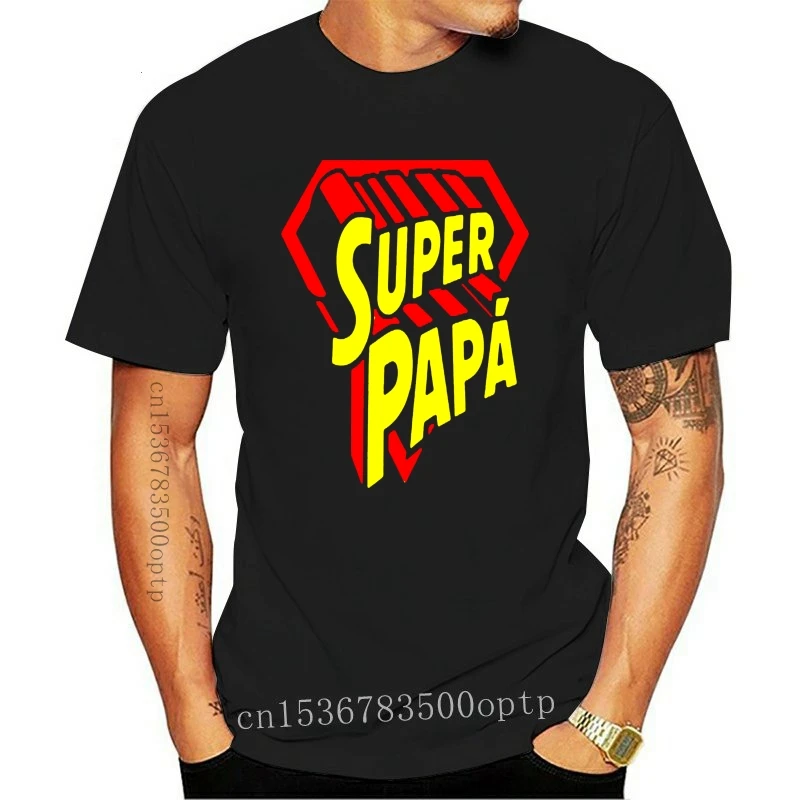 

Man Clothing New Men Tshirt Mens Super Papa Super Hero Super Dad T-shirt Cool Printed T-Shirt Tees Top