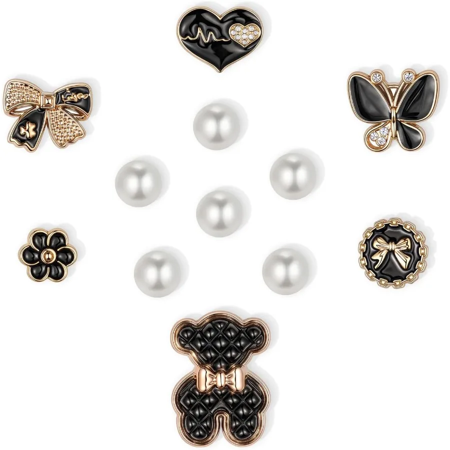 

25 шт./12 шт. блестящие подвески для обуви для женщин, сверкающие аксессуары для обуви с бабочками, милые подвески в виде розы, девчачьи жемчужные цепочки для обуви D