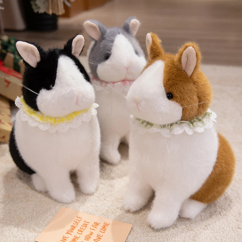 Simulation Nette Realistische Kaninchen Plüsch Spielzeug Weiche Stofftier Kawaii Flauschigen Hase Puppe Baby Schlaf Kissen für Kinder Geschenke