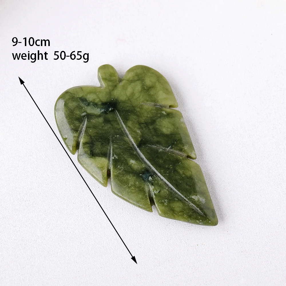 Natural Stone Green Jade Xiuyu Jade Leaf Shape Stone Crafts Carving Material Spiritual Meditation Quartz For Home Decoration